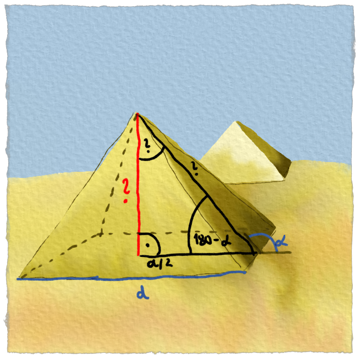 Treba dopočítať výšku pyramídy.